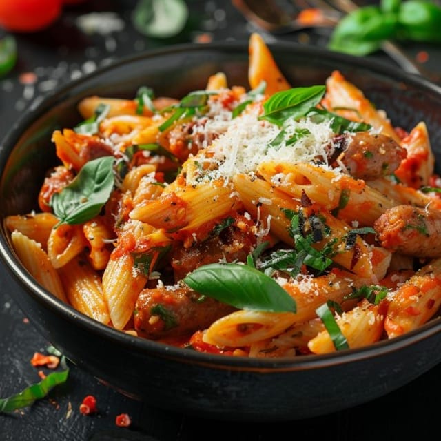GF Penne with Tomato Sauce.