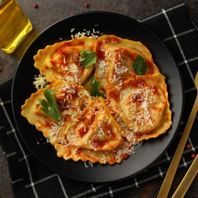 Homemade Cheese Ravioli.